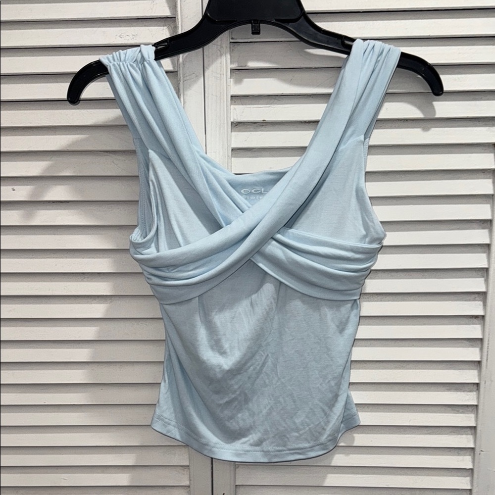 OGL Sky Blue Cross-Front Tank Top
